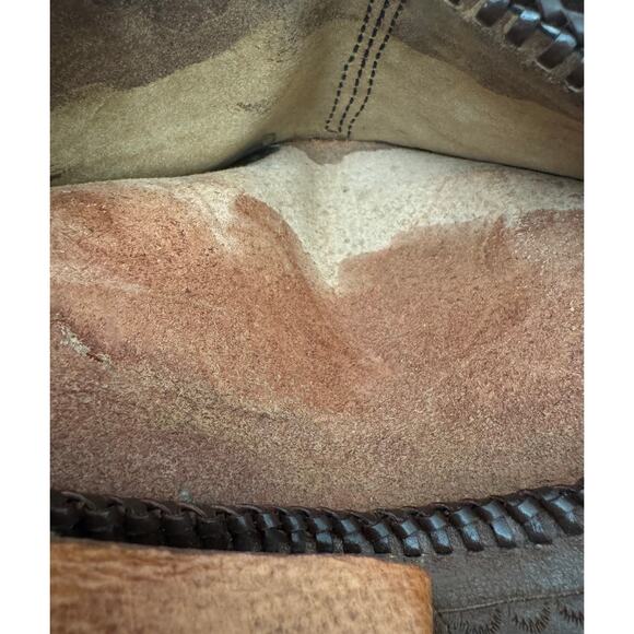 Vintage Hand Tooled Leather Wallet Horse Acorns Embossed Bifold Whip Stitched 8" - Picture 14 of 15